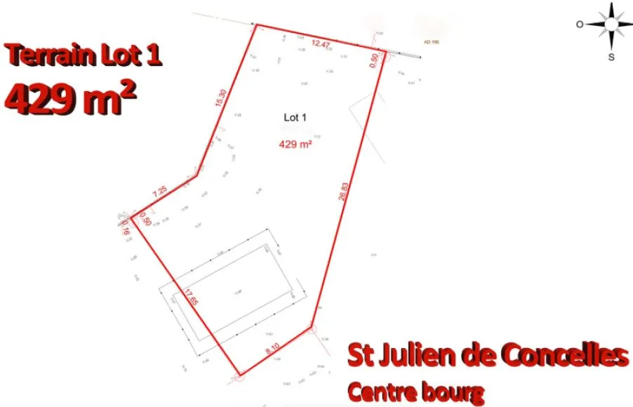 Image Terrain à bâtir de 430 m² à SAINT-JULIEN-DE-CONCELLES (44)