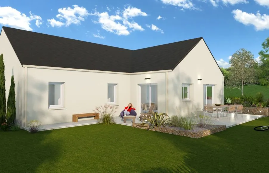 Image Projet de construction d'une maison 94.56 m² avec terrain à SAINT-MOLF (44)